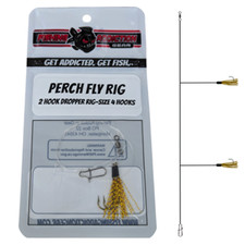 (3) Fishing Addiction Gear Perch Fly Rigs 2 Hook Size 4 Dropper Rig Get Addicted