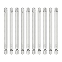 "10 StüCk T40 Sicherheits Torx Bit 1/4\" Sechskantschaft 4\" Lang S2 Stahl"