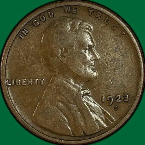 1923-S Lincoln Wheat Cent Fine F Coin #34325