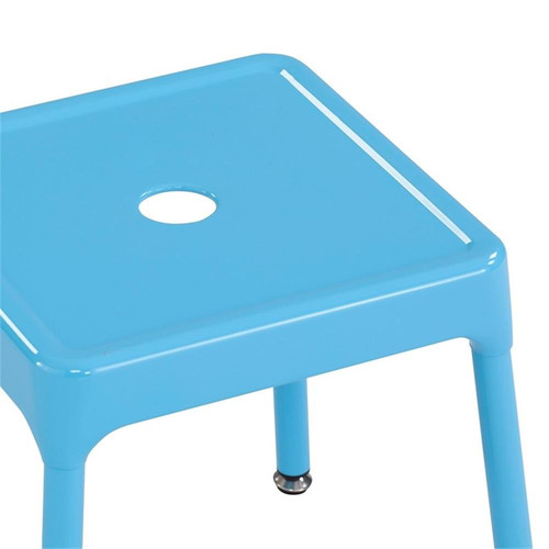 Safco Steel Guest Stool in Glossy Blue - 15.5"W x 15.5"H - Picture 1 of 7