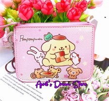 Pompompurin Cookie Pink ID Cardholder Coin Purse Keychain Wallet