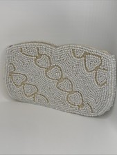 Vintage Beaded Clutch Bag by Debbie John Wind Imports Japan Hearts Bridal Bride