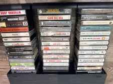 Lot of 42 Cassette Tapes with 3 Drawer Case - Rock and Country