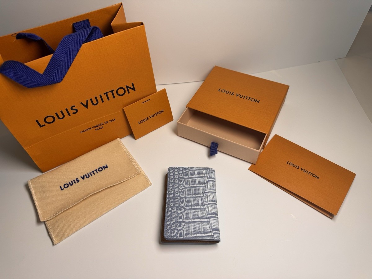Louis Vuitton N89172 AUTHENTIC Pocket Organizer Crocodile Denim | eBay
