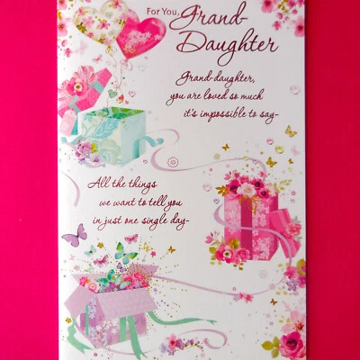 IN TOUCH BY SIMON ELVIN Granddaughter Birthday Card 9"x6" Special Verse Nice Message Grand Daughter