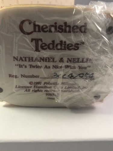 NEW Cherished Teddies Nathaniel and Nellie 950513 Twice as Nice 1991 COA CT7 C3 - Picture 3 of 7