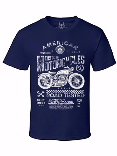 Nw Men's Printed American Custom Motorcycle Rider Hipster Funny Graphic T-Shirt - Picture 2 of 20