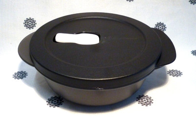 New Tupperware Microwave Reheating 600ml Crystalwave Round Black