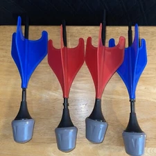 4Replacement Vintage Lawn Darts Soft Tip Darts Game Single 2x  Red Dart 2x Blue