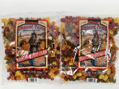 2 Packs Trader Joe's Organic Pasta Vegetable Radiatore 12 oz Each Pack