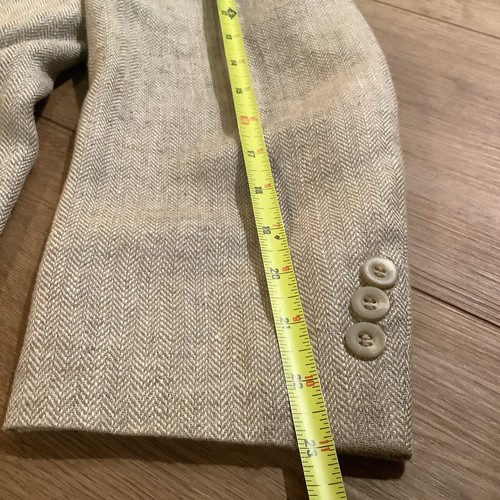 Yves Saint Laurent Jacket Mens 44 Beige Herringbone Tweed 2btn France - Picture 17 of 20