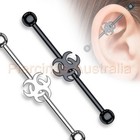 BioHazard Sign Industrial Barbell Ear Ring Bar Body Piercing Jewellery