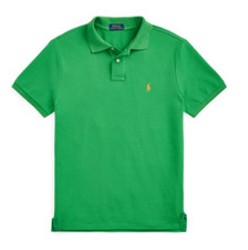 New Polo Ralph Lauren Polo Shirt Classic Fit Green Orange Polo Pony Mesh Shirt