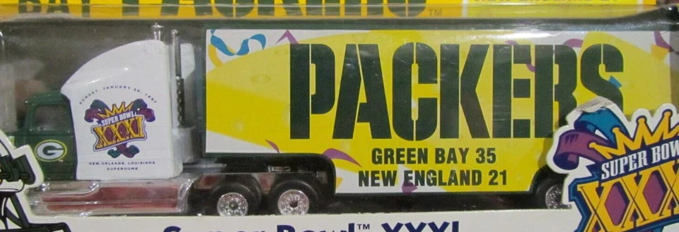 HO Matchbox Green Bay Packers 1997 Super Bowl XXXI Tractor/Trailer (RTR) - Image 2 of 4