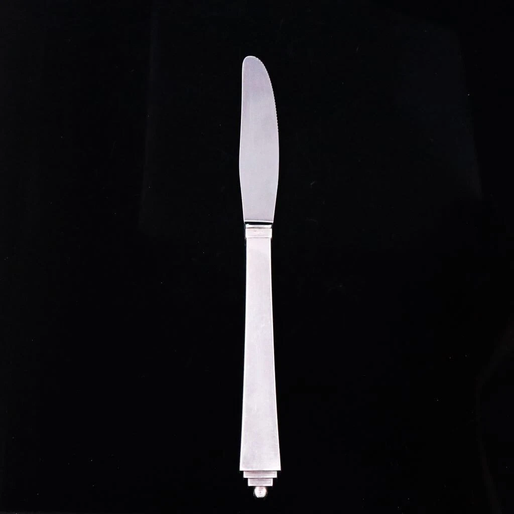 Georg Jensen Silver Luncheon Knife, Serrated 027 - Pyramid/ Pyramide