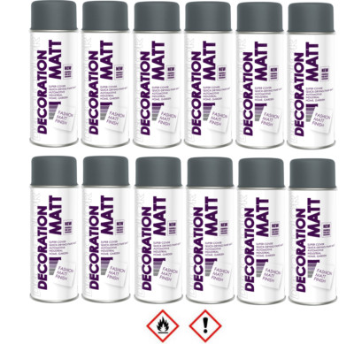 12er Sparpack 400ml RAL 7016 MATT Lackspray Sprühlack Lack Farbe Anthrazit