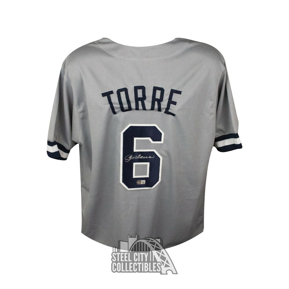 Joe Torre Autographed Signed New York Gray Custom Baseball Jersey - BAS 