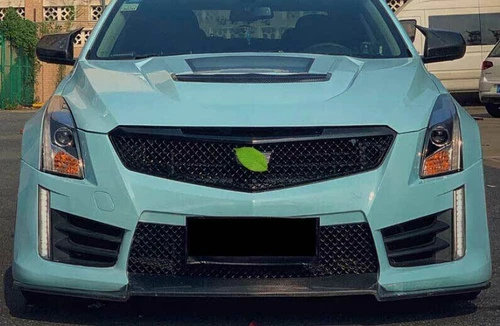 Parrilla de malla de parachoques superior delantero pintura negra para Cadillac ATS-V 2013~2019 - Imagen 12 de 14