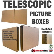 Boxes For Framed Pictures STRONG DOUBLE WALL TELESCOPIC 700 x 90 x 500mm - 900mm