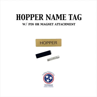 HOPPER Name Tag Halloween Costume Accessory Cosplay Hawkins Police Chief