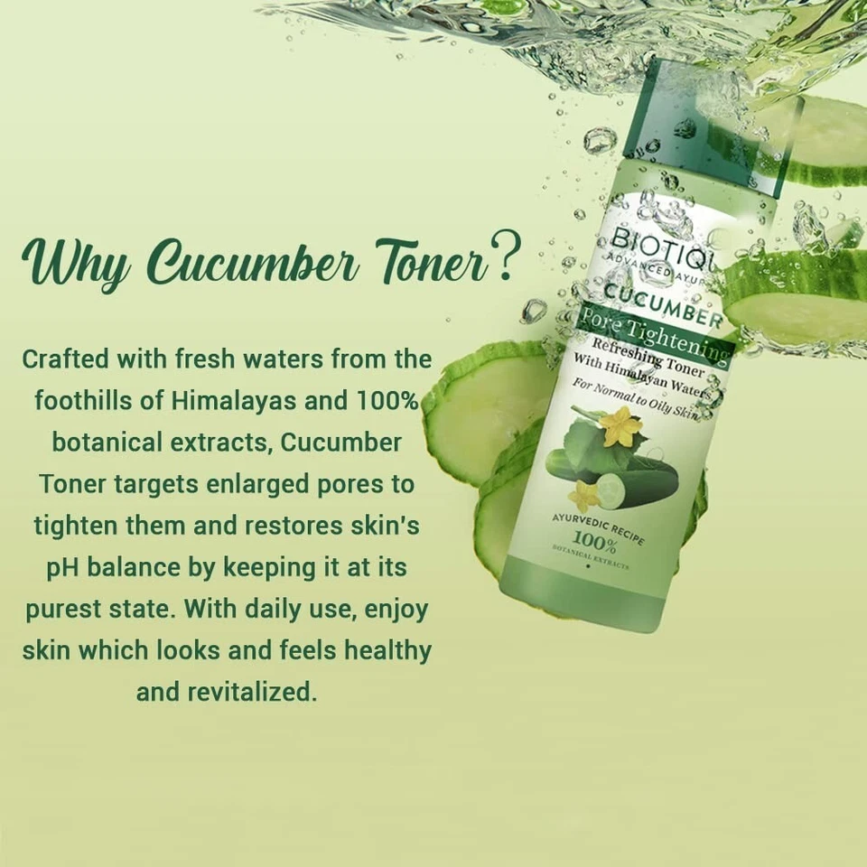 Biotique Cucumber Pore Tightening Refreshing Toner 120 ml - Image 4 of 4