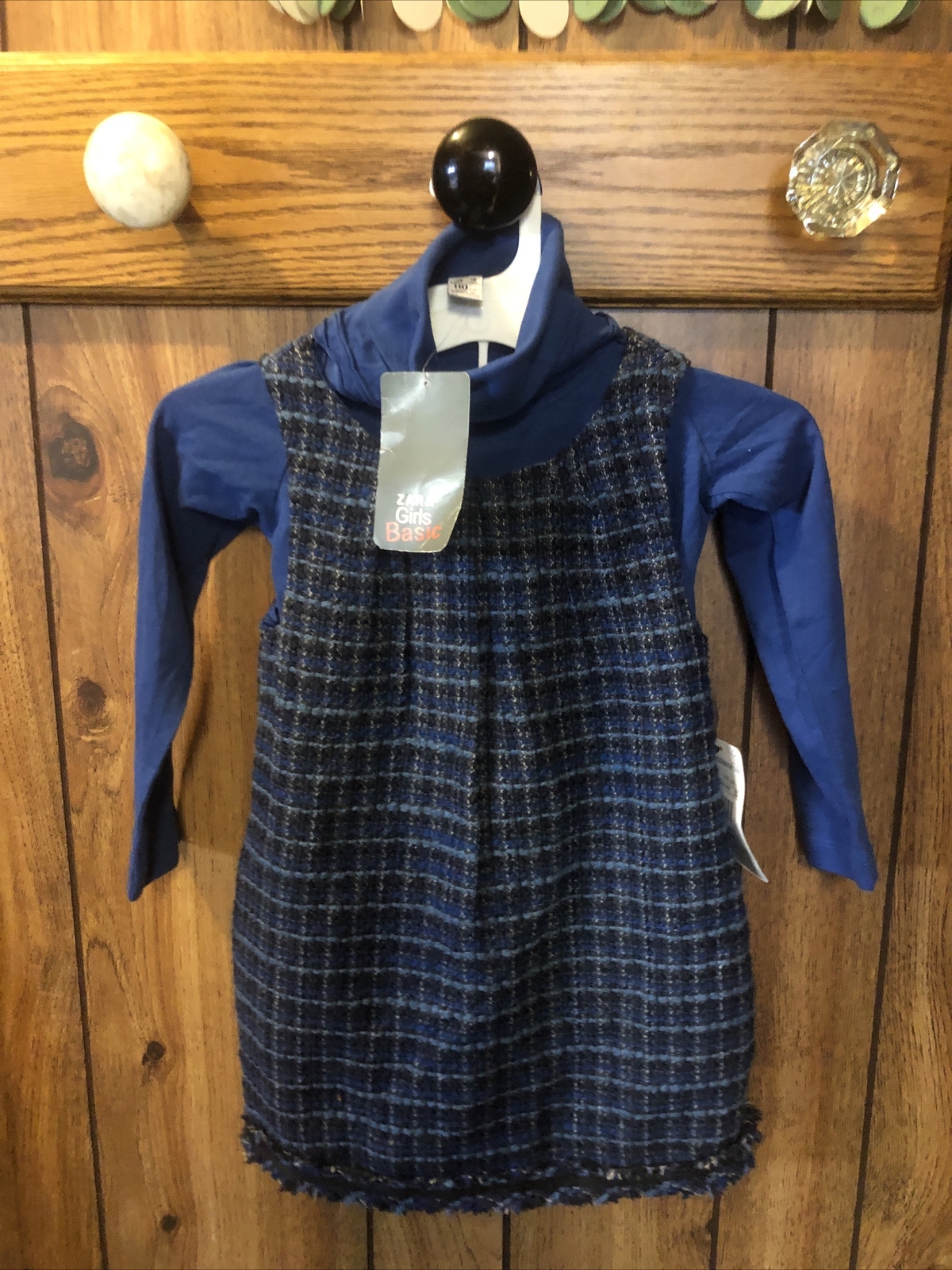 Zara Girls 2 Piece Plaid Jumper Dress 