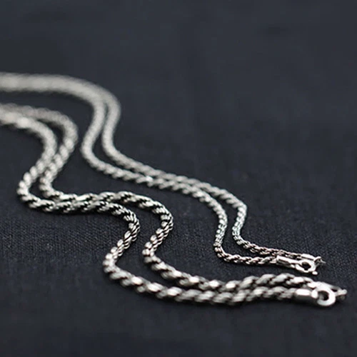 Solid Sterling silver Twisted braid Chain