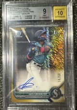 2022 Bowman Chrome Prospect Gold Shimmer Auto /50 Luis Chevalier #CPA-LC BGS 9
