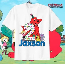 Clifford Big Red Dog Custom T-shirt Personalize tshirt Birthday, CHOOSE NAME/AGE