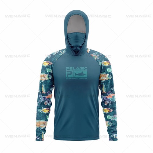 Fishing Shirts with UV Protection Long Sleeve Hooded Face Cover Quick Dry Tops - Picture 14 of 22