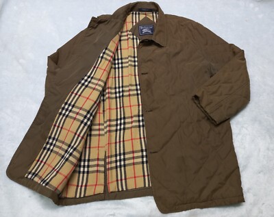 ジャケット・アウター 80s Vintage Burberrys England Rider Coat Vintage Burberry Quilted 80s Jacket Coat Nova Check Diamond Men