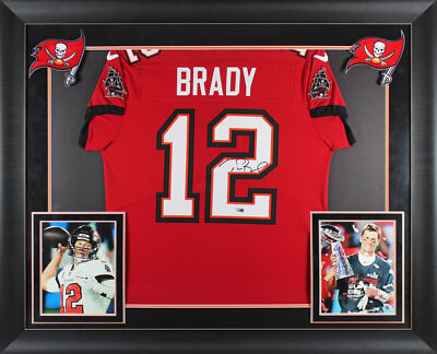 Buccaneers Tom Brady Authentic Signed Red Nike Framed Jersey Fanatics COA 