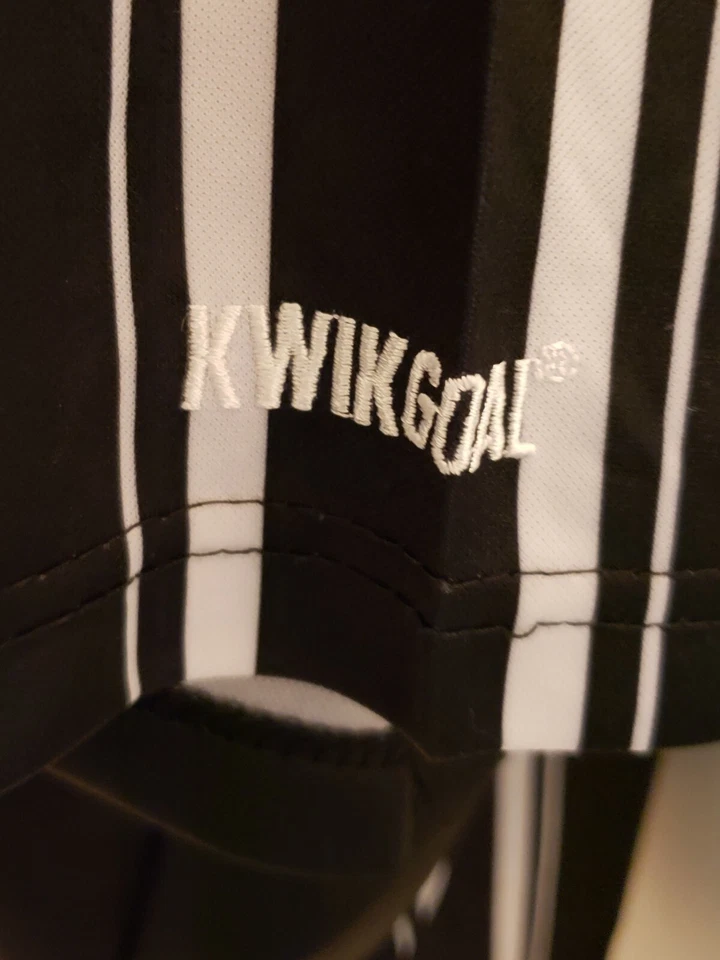 KWIKGOAL Official Referee Umpire Black & White Striped XL Mens Polo Shirt - Image 3 of 4