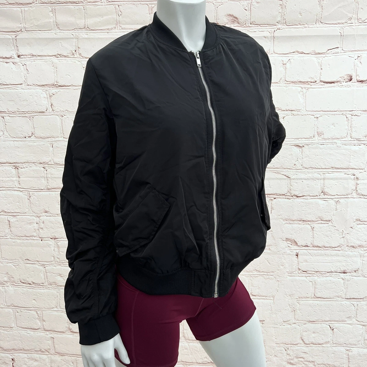 Black bomber top jacket womens h&m
