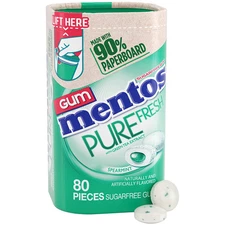 Mentos Pure Fresh Holiday Spearmint Sugar Free Gum with Xylitol Sweetener, Paper