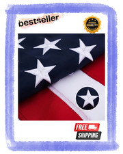 3x5 American Flag Allegiance Flag Outdoor Heavy Duty, Embroidered Stars, to USA