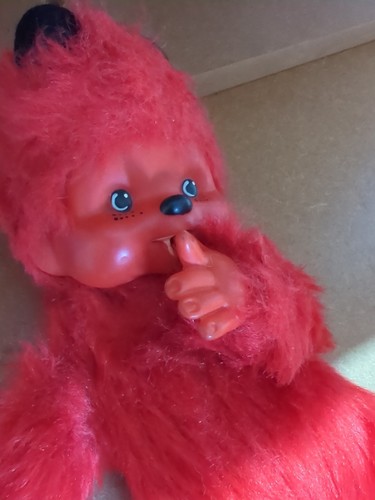 Monchichi Devil Red Vintage Plush Toy Devil Sucks Thumb Very Rare Htf Vtg - Picture 3 of 10