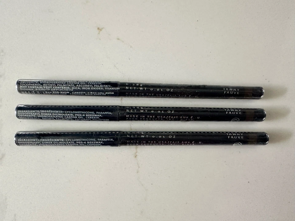 Avon Glimmersticks Brow Definer Set of 3, NEW, Old Stock, TAWNY, Free Samples - Image 2 of 4