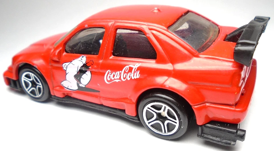 1999 MATCHBOX COCA COLA ALFA ROMEO 155 RED 1:60 DIECAST 3 1/8" CAR BLACK & WHITE - Image 3 of 4