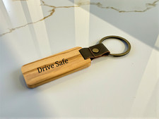 Custom Wood Keychain Fathers Day Gift for Him Personalized Keyring