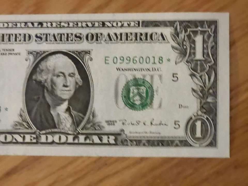 1995 $1 "STAR NOTE" RICHMOND DISTRICT UNC/GEM E09960018* 2 OF 3 CONS SER NUM  - Image 4 of 4