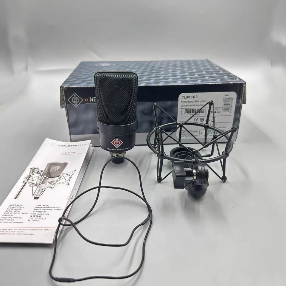 Micrófono condensador de diafragma grande negro TLM 103 Neumann con caja y montaje amortiguador Foto 3 de 4
