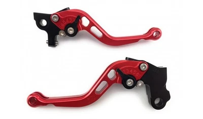 Paire Leviers Courts Rouges Pour KAWASAKI ZZR 1100 ZZR1100 ZZ-R ZXT10C 1990-1992 - Photo 1/4