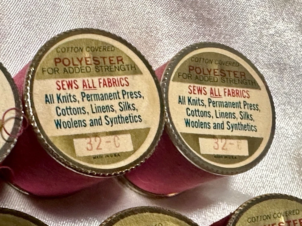 LOT of 6 Vintage J&P Coats PINK/RED Fabrics Thread 300 Yd Ea #39 & #32-C - Image 4 of 4