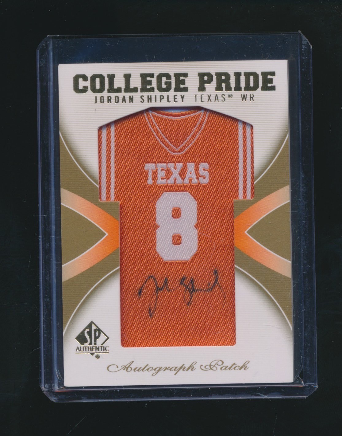Jordan Shipley SP Authentic College Pride Patch Autograph #CPJS Base