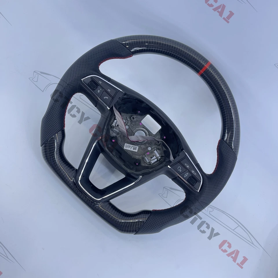 Volante de fibra de carbono personalizado para Seat Leon Cupra Mk3 FR Ibiza 2014-2020 - Imagem 2 de 4