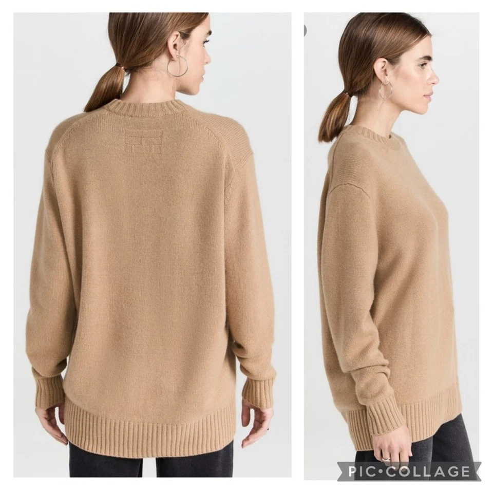 Suéter de cachemir de gran tamaño marrón camel Frame XS Foto 3 de 4