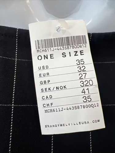 BRANDY MELVILLE DRESS FIT & FLARE GEO PLAID CHARCOAL BLACK AND WHITE SZ S - Picture 4 of 10