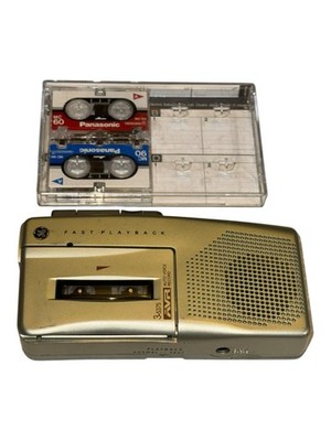 Vintage GE 3-5375A Auto Voice Recorder AVR Fast Playback Micro Cassette W/Tapes