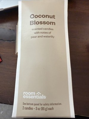 Room Essentials 2-Pack 3oz Tin Gift Set Coconut Blossom NEW NIP